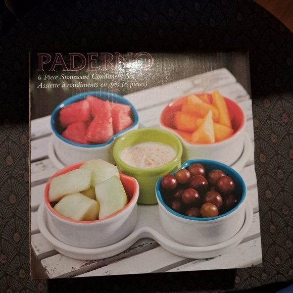 Paderno 6 piece stoneware condiment set, New - Picture 1 of 4